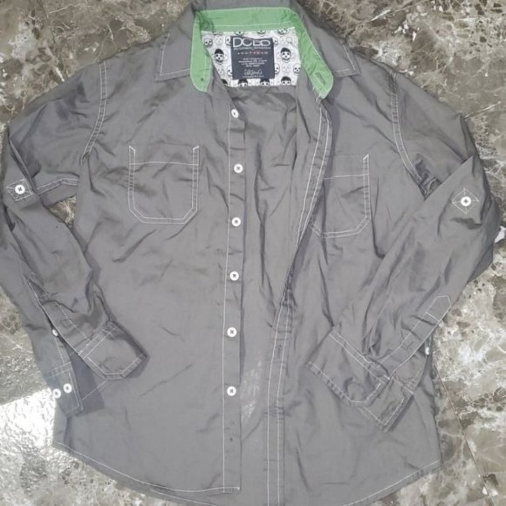 DCBD Drill Clothing Co Gray Button Down Long Sleev